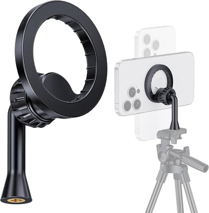 Magnetic Tripod Holder Mount for MagSafe, iPhone Tripod Mount Adapter with 1/4" Screw Hole, Magnetic Phone Tripod Holder Adapter for iPhone 17/16/15/14/13/12 Series
