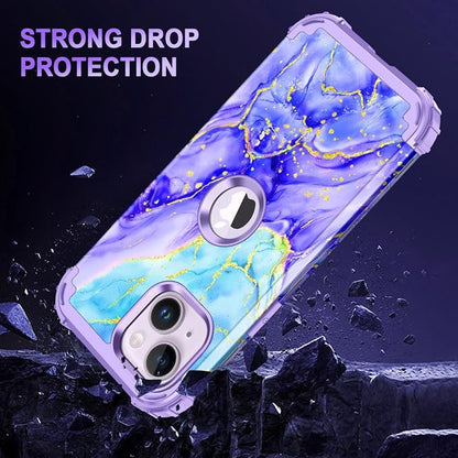 Casetego for iPhone 13 Case,iPhone 14 Case,Three Layer Heavy Duty Sturdy Shockproof Protection Full Rugged Hard PC+Soft TPU Bumper Protective Girls Case for Apple iPhone 13/14 6.1 inch,Cobalt Violet