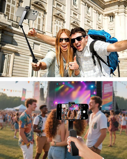 Selfie Stick with Wireless Remote – Portable Selfie Stick for iPhone & Android, Lightweight Foldable Travel Phone Holder for Cell Phone, for Photograph, Video Recording, Streaming, Black