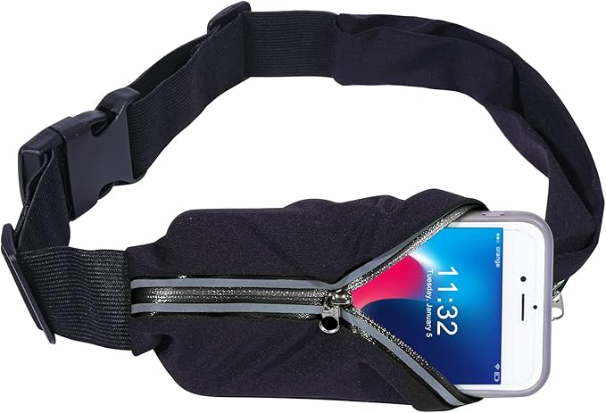 2 Pack Running Belt Fanny Packs for women and men,Belt Bag for Hiking Cycling Workout,Reflective Fanny Packs for Men Runners Belt Compatible with iPhone13,12 pro,Travelling Money Phone Holder
