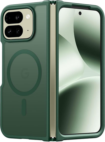 FNTCASE for Google Pixel 10-Pro-Fold Magnetic Case: Translucent Matte Textured Military Grade Drop Protection Cell Phone Cover - Slim Rugged Durable Shockproof Protective Bumper Cases