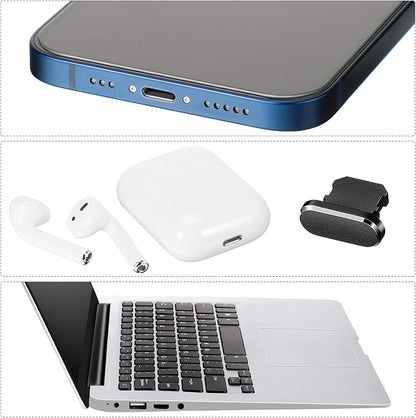 Frienda Anti Dust Plug Metal Phone Port Cover Compatible with iPhone 14/13/12/11 Lightning Connector Cleaning Tool Kit Phone Speaker Cleaner Receiver Dust Remover Multicolor