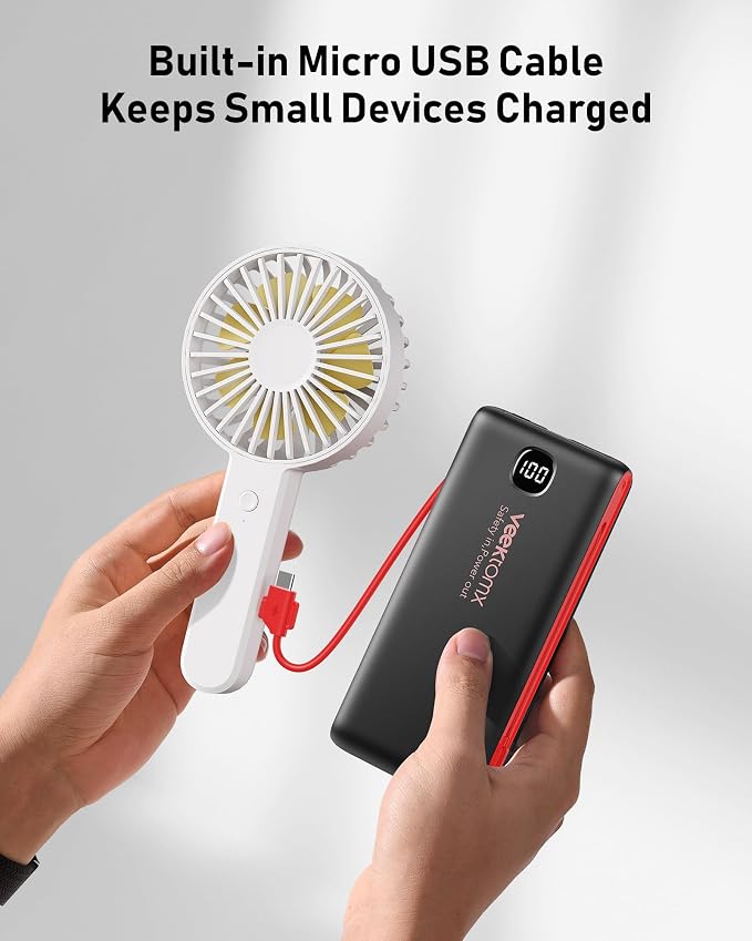 Portable Charger Power Bank Built in Cables and Wall Plug, 10000mAh iPhone Battery Pack Fast Charging, USB C External Slim Power Bank, Travel Essentials Compatible with iPhone 17 16 15 14 iPad