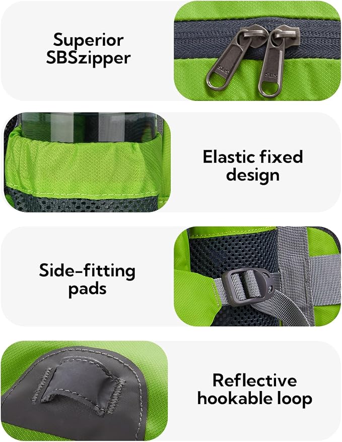 WATERFLY Fanny Pack Waist Bag: Fannie Pack 2 Water Bottle Holders Lumbar Belt Hiking Walking Running Jogging Camping Large Woman Man (Bottle Not Included)