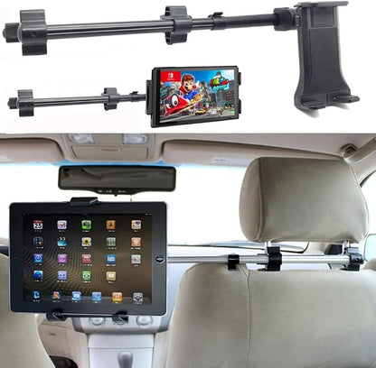 ChargerCity Premium Center Extension Car Seat Headrest Mount Holder for Smartphone & Tablets (Switch Also)
