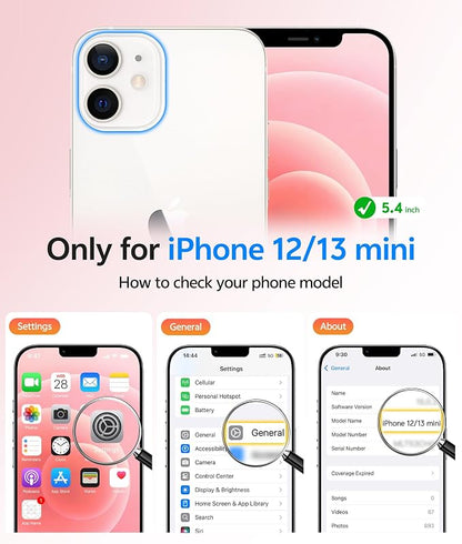 FNTCASE for iPhone 13 Mini Case: for iPhone 12 Mini Case [Compatible with Magsafe] Translucent Matte Magnetic Phone Cover - Military Grade Drop Protection Shockproof Protective Cases - Light Pink