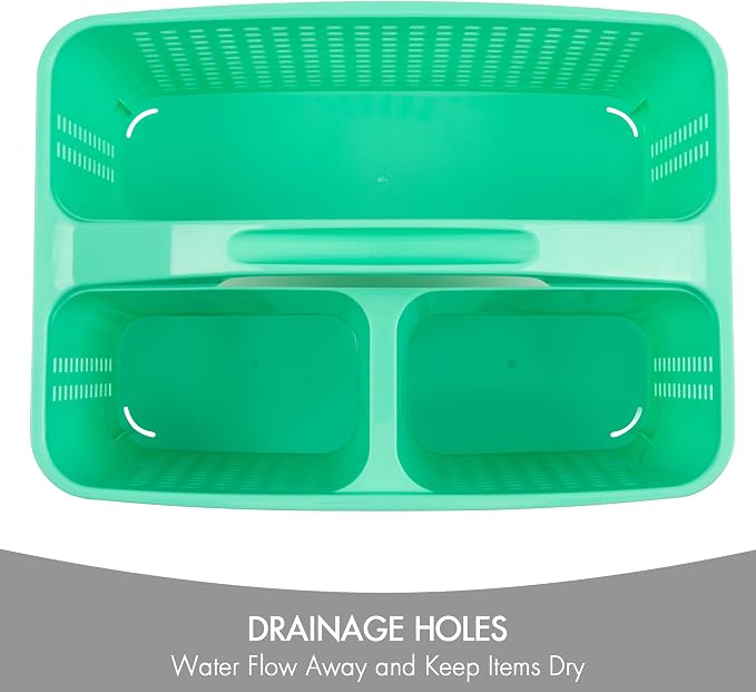 Tiawudi Portable Shower Caddy, Caddy Organizer with Handle, Plastic Shower Basket Hold Soap, Shampoo, Hair Supplies and Beauty Products, Cleaning Supplies Organizer for Home, Dorm, Shelf and Cabinet