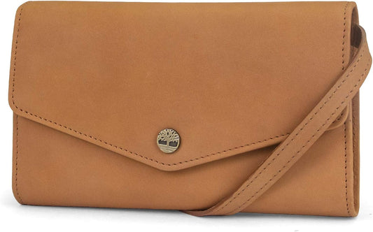 Timberland Women's RFID Leather Crossbody Wallet Phone Bag With Detachable Crossbody Strap