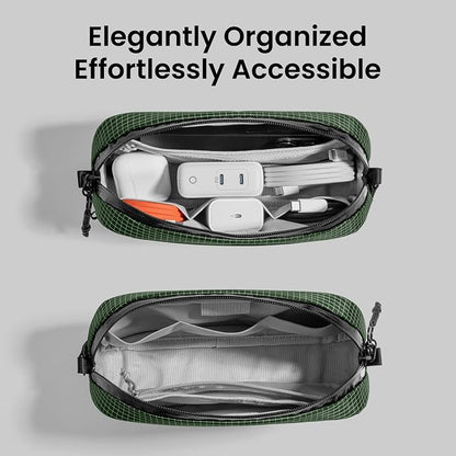 tomtoc Electronics Organizer Travel Case Performance, Cable Tech Pouch | Water Resistant Accessories Bag Carry Storage for Cord, Phone, Cables, Airpods, USB Flash Drive, Daily Items