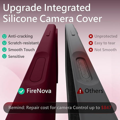FireNova Magnetic for iPhone 17 Pro Case, Compatible with MagSafe, [Integrated Silicone Camera Control Button] [Camera Protection] Anti-Scratch Microfiber Lining Phone Case, 6.3", Plum