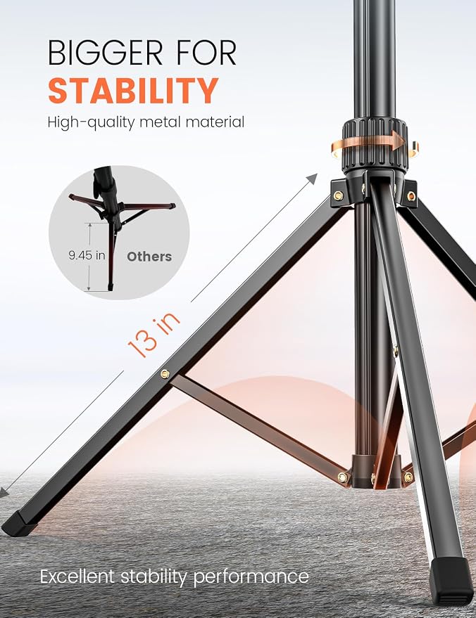 Pnitri 71'' Phone Tripod Stand, Extendable Reinforced Aluminum Phone Stand with Wireless Remote, Stable Cellphone Tripod Compatible with iPhone 15/14/13 Galaxy S23/S22 Huawei.