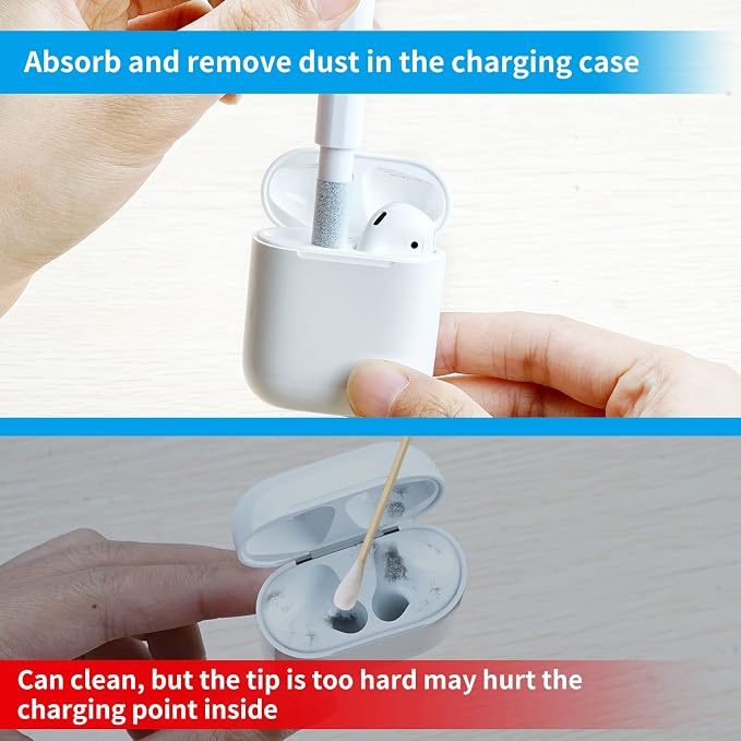 Cleaner Kit for Airpods 4 Pro 1 2 3 Multi-Function Cleaning Pen with Soft Brush Flocking Sponge Cleaning Tools for Bluetooth Earphones Case iPhone Speaker Electronics