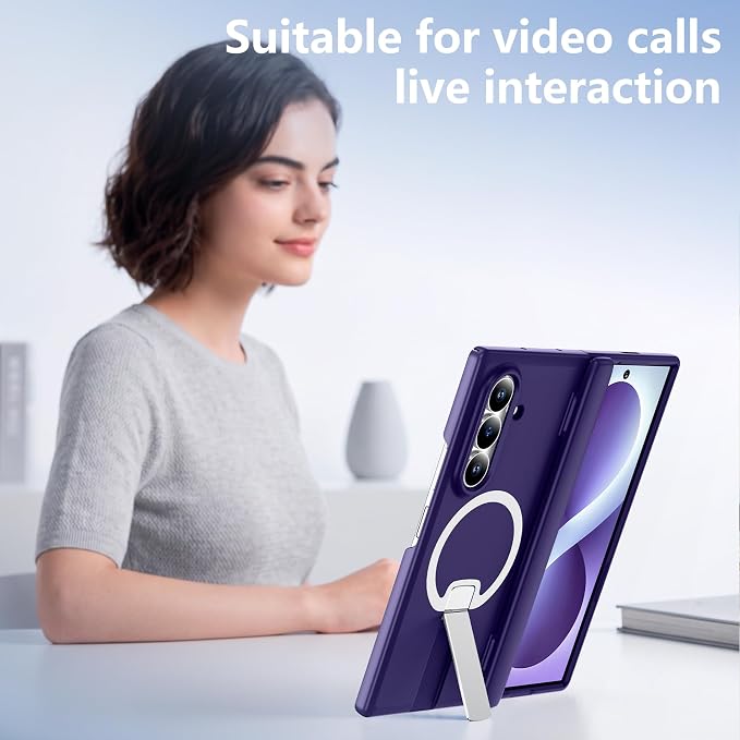 For Samsung Galaxy Z Fold 8 Ultra Case with Kickstand & Screen Protector | MagSafe-Compatible,Military Grade Drop Tested Non-Slip Slim Shockproof Case for Samsung Z Fold 8 Ultra-Roland Purple