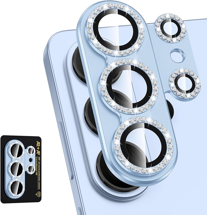 for Samsung Galaxy S26 Ultra Camera Lens Protector, Electroplated Matte Back with 9H Tempered Glass Lens Protector, [Strong Adsorption] [Case-Friendly] Metal Ring HD Lens Cover, Blue Diamond