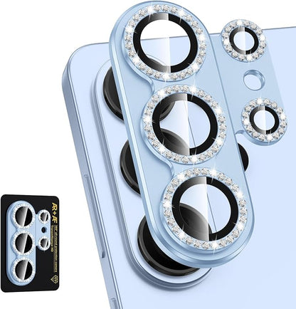 for Samsung Galaxy S26 Ultra Camera Lens Protector, Electroplated Matte Back with 9H Tempered Glass Lens Protector, [Strong Adsorption] [Case-Friendly] Metal Ring HD Lens Cover, Blue Diamond