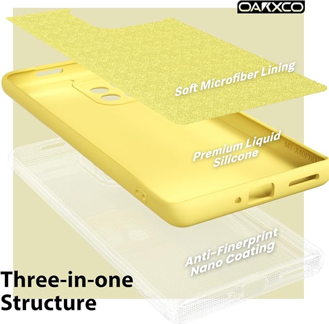 oakxco for Motorola Moto Edge Plus 2023 Case Silicone, Thin Slim Grip Soft Rubber Gel Protective Phone Case for Women, Matte Plain Solid Color Aesthetic Cute Girly Case with Camera Cover, Yellow