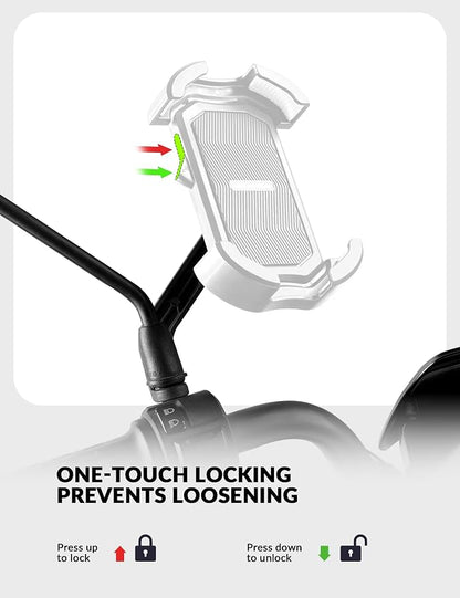ROCKBROS Motorcycle Phone Mount, Motorcycle Phones Holder with Security Lock, Shockproof Phone Holder for Motorcycles, Adjustable Motorcycles Phone Holder Mount, Suitable for 4.7”-6.8” Phone