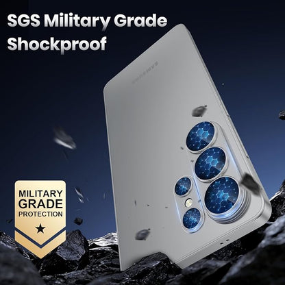 for Samsung Galaxy S26 Ultra Camera Lens Protector - Matte Titanium Alloy [Military Grade Shatterproof] [Strong Adsorption] Glass Camera Screen Protector for S26 Ultra, Silver+Silver