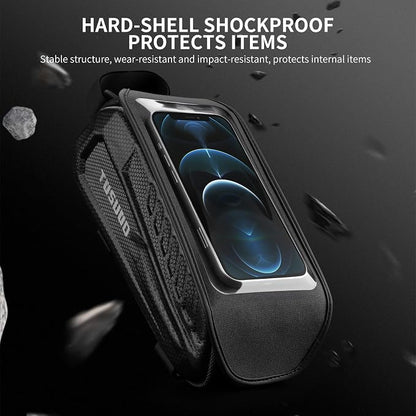 Waterproof Bike Frame Bag - [2026 Quick Zipper] Bike Phone Bag with 1.8L Capacity, Bicycle Top Tube Bag, Bike Phone Mount Holder, Cycling Pouch, Bike Accessories for Phones up to 7"