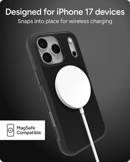 ZAGG Sedona Snap Case for iPhone 17 Pro Max - Flood Black, Drop Protection (13ft/4m), Graphene-Reinforced Multi-Layer Protection, MagSafe Phone Case with Impact-Absorbing Bumpers, Slim & Lightweight