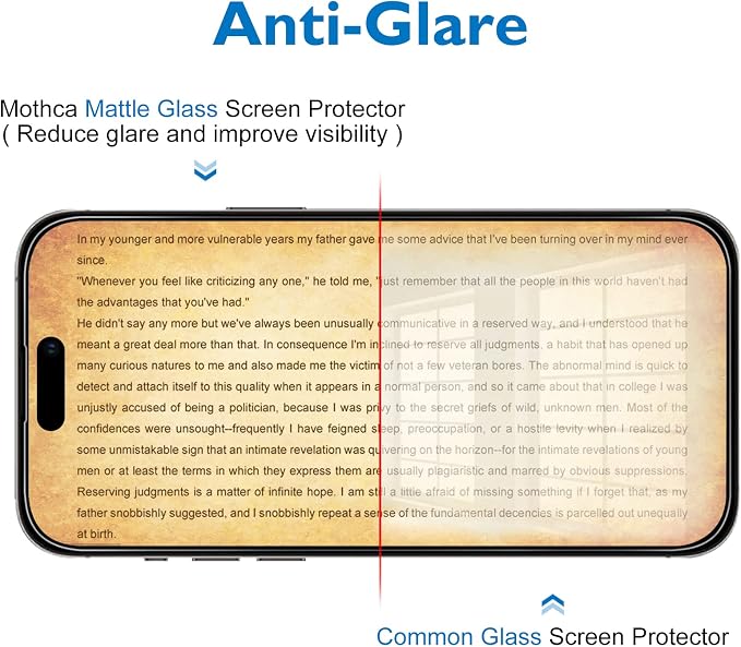 Mothca 2 Pack Matte Glass Screen Protector for iPhone 14 Pro [6.1 inch] with 2 Pack Camera Lens Protector, Anti-Glare & Anti-Fingerprint Tempered Glass Film, Case Friendly Bubble Free Smooth as Silk