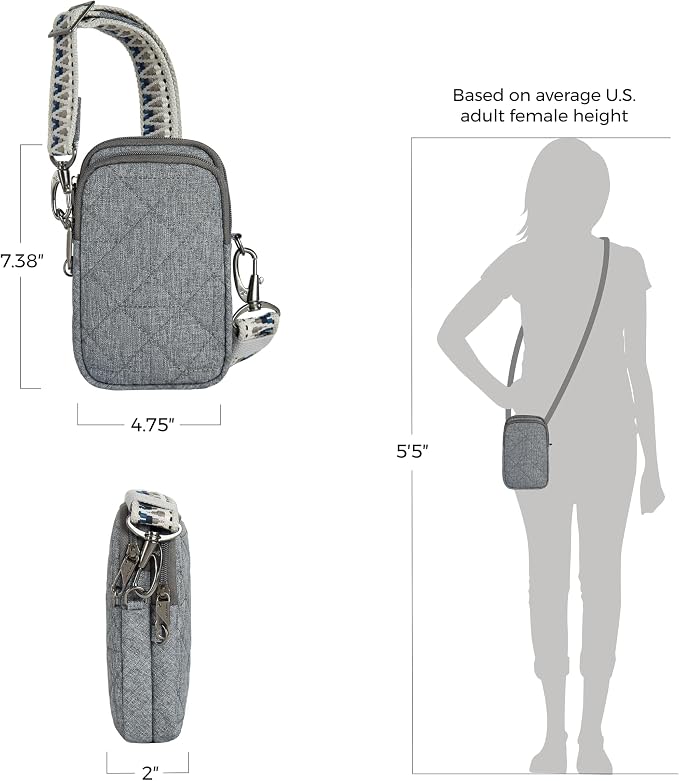 Travelon Anti-Theft Boho 2 Compartment Phone Crossbody
