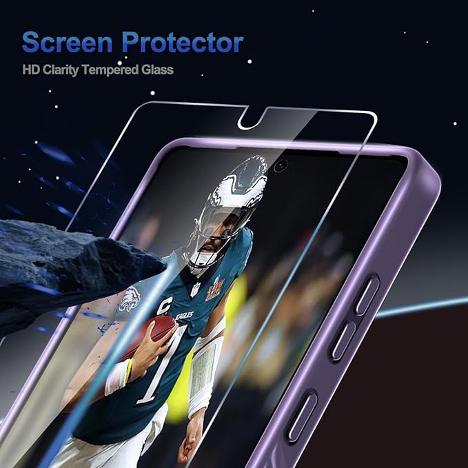 for Samsung Galaxy S25 Ultra Case with Screen Protector+Lanyard Wrist Strap,Magnetic Translucent Matte Rugged Slim Phone Cover Built in Invisible Kickstand [Fit for MagSafe],2025 Purple