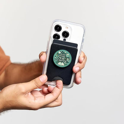 Just One More Chapter Bookish Reading Green Teal Book Lover PopSockets PopWallet for MagSafe