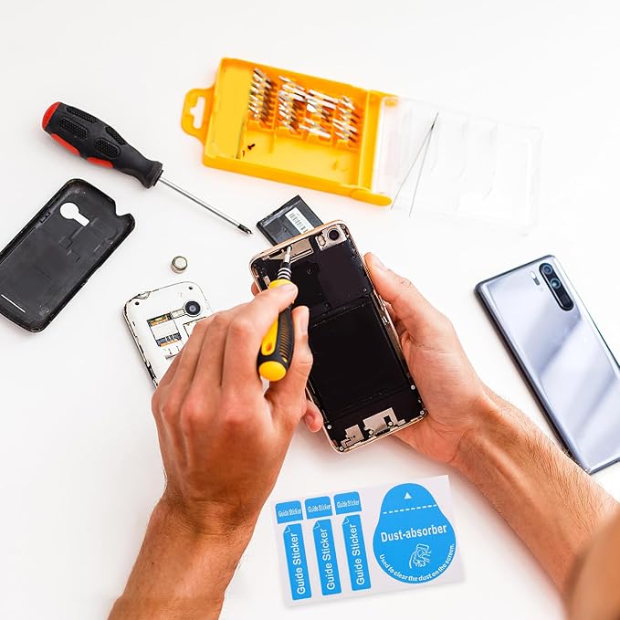 400pcs Film Dust Removal Sticker Cleaning Tool Telephone Dedust Sticker for Phone Laptop Sticker Screen Removal Sticker Dust Phone Dedust Sticker Blue Lens Paper