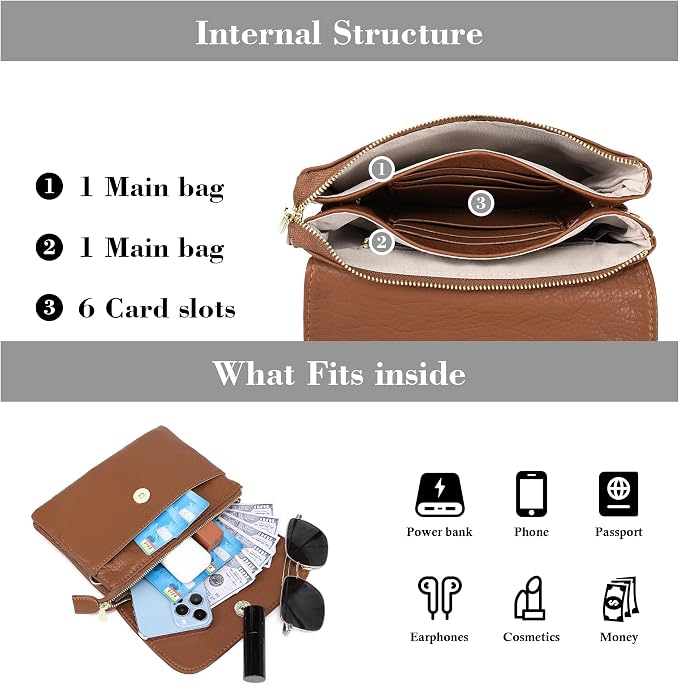 MINICAT RFID Blocking Small Crossbody Bags for Women Vegan Leather Mini Travel Purses Cell Phone Purse Cross Body Bag