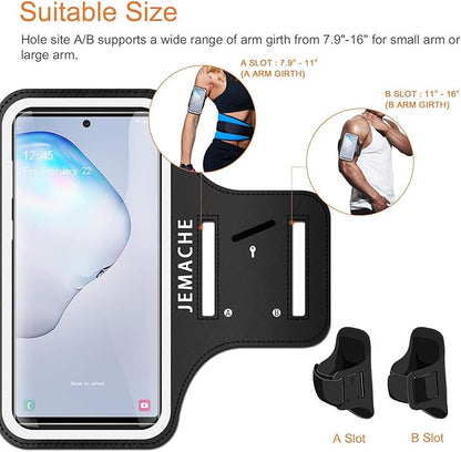 Galaxy S25 S24 Ultra Armband, JEMACHE Gym Workouts Running Phone Arm Band for Samsung Galaxy S22/S23/S24/S25 Ultra Fits Otterbox Defender Case