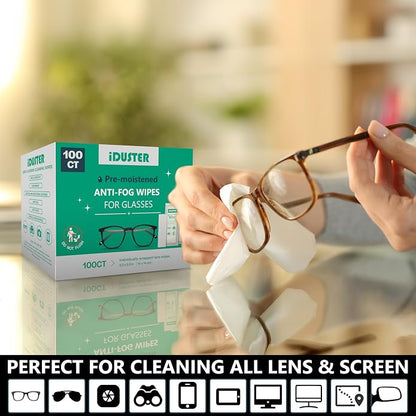 Screen Cleaner Wipes for Lens - Premoistened Eyeglasses Cleaning Wipes, Streak-Free Screen Wipes for iPad, Phone, Car, TV, Computer, Laptop, Eye Glasses