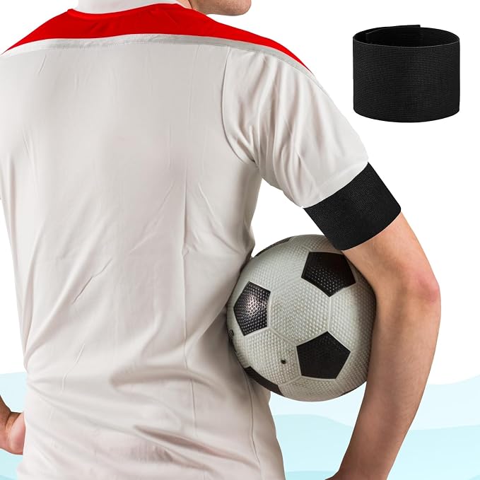 7x33 CM/2.75x13 Inch 3 PCS Captain Armbands, Black Elastic Arm Band Adjustable Leader Armband Team Sport Armband Soccer Armband Memorial Armband Funeral Mourning Band for Volleyball Basketball Team