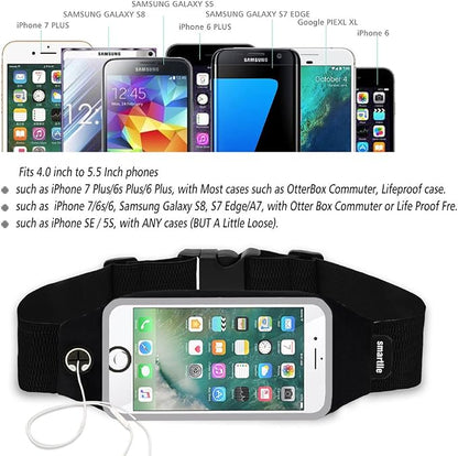 Fanny Pack Running Belt Waist Phone Holder/Bag Women & Men for iPhone 15 14 13 12 11 pro Max/Xs Max/XR/X/8/7/6s Plus, 6/SE, for Galaxy S/A/Note, Gym Workout Fitness Gear