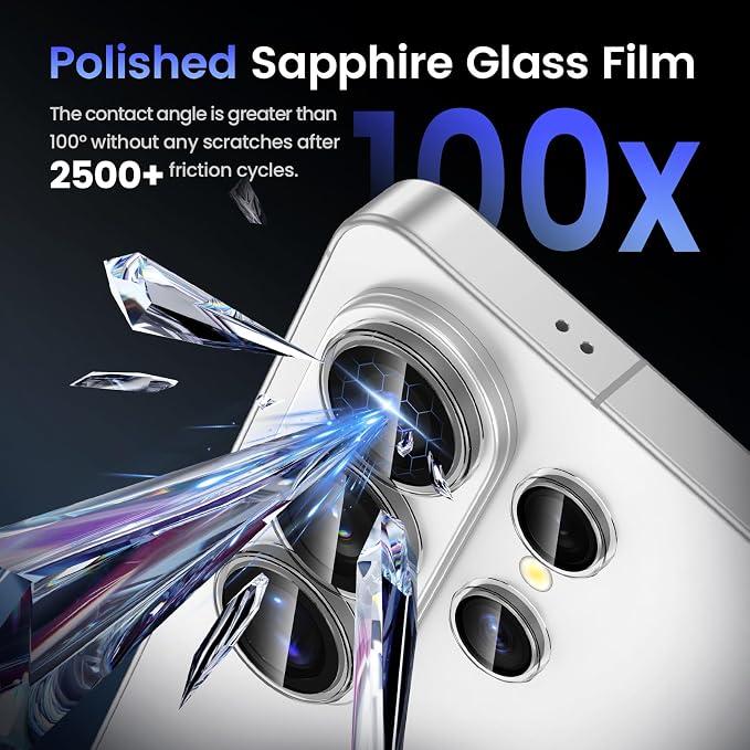 Tensea (3+2PCS Compatible with Samsung Galaxy S26 Ultra Camera Lens Protector, 9H Tempered Glass Camera Cover Screen Protector Metal Individual Ring [Installation Tray][Case Friendly]