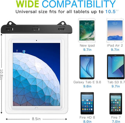 MoKo Waterproof Tablet Case, Tablet Pouch Dry Bag Compatible with iPad 10th, iPad Pro 11 2022, iPad Air 5/4/3/2, iPad 10.2, iPad Pro 10.5/9.7, Samsung Tab S4/S3/S2/Tab A 9.7, Tab E 9.6, Up to 12 inch
