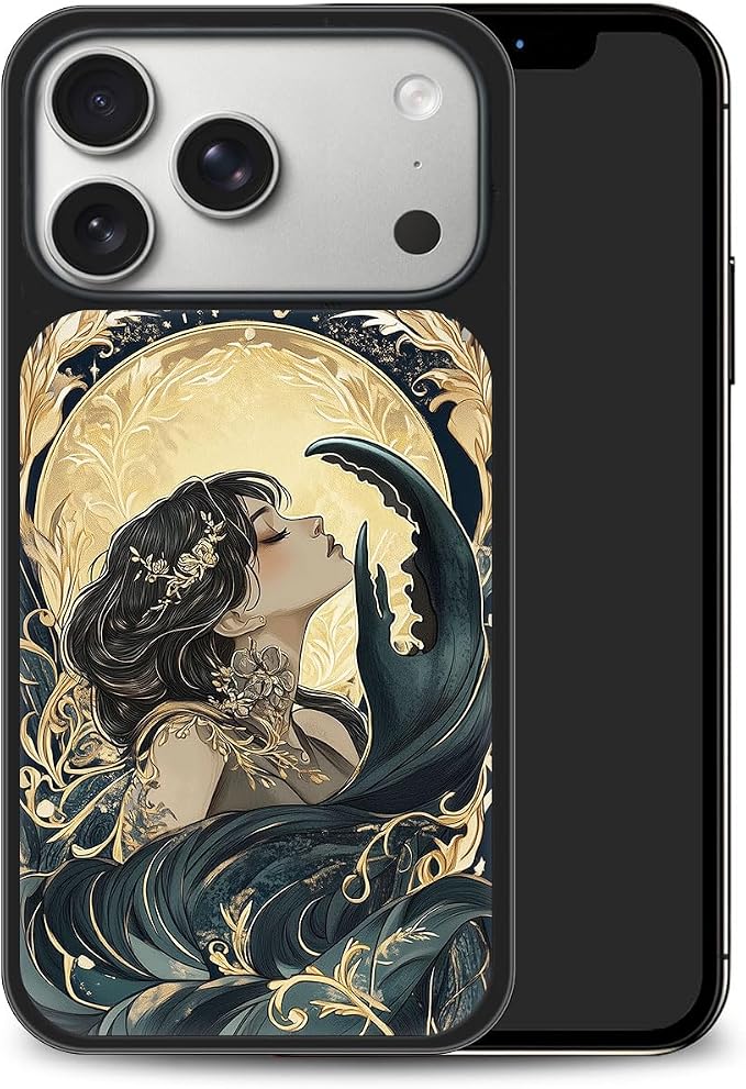 Constellation Series - Cancer Designs Magnetic for iPhone 17 pro Case, Tarot Style Model Glass Phone Cover, Compatible with Magsafe - fits iPhone 17 pro Case for Women