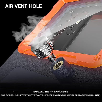 Underwater Snorkeling Diving Phone Case, Waterproof Phone Case for iPhone 16/15/14/13/12/11Pro Max/XR/XS for Samsung Galaxy S24/S23/S22/S21,Universal Scuba Underwater Photo Video Housing(Orange)