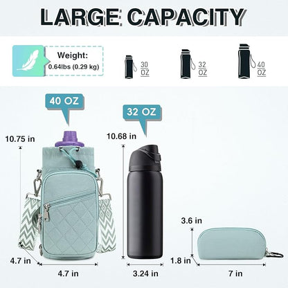 AGLOD Water Bottle Carrier Bag with Strap, Water Bottle Holder Crossbody Bags for Women Men for Walking, Hiking,Cycling