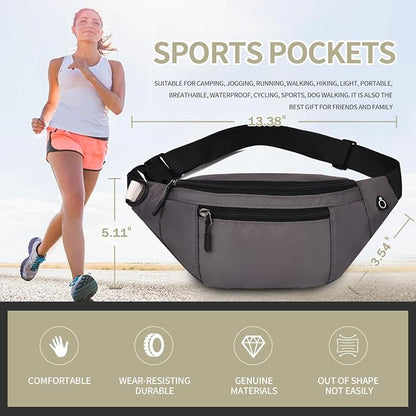 DAITET Crossbody Fanny Pack for Men&Women,Large Waist Bag & Hip Bum Bag with Adjustable Strap for Outdoors Workout Traveling Casual Running Hiking Cycling