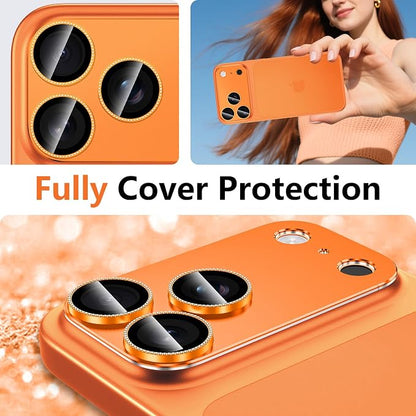 for iPhone 17 Pro Camera Lens Protector, [Military Grade Shatterproof] [Strong Adsorption] [Case Friendly] Full Coverage Metal Aluminum Alloy 9H Tempered Glass Camera Screen Cover, Cosmic