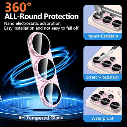 for Samsung Galaxy S26 Ultra Camera Lens Protector, Electroplated Matte Back with 9H Tempered Glass Lens Protector, [Strong Adsorption] [Case-Friendly] Metal Ring HD Clear Lens Cover, Pink