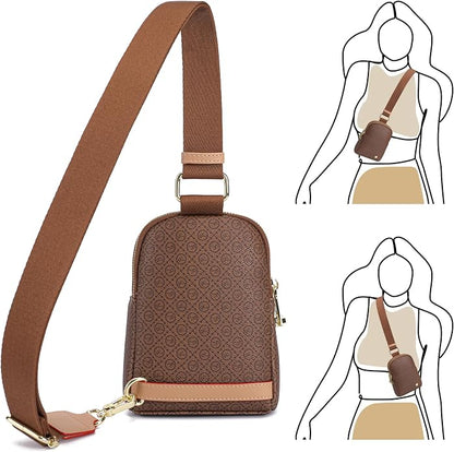 INICAT Anti Theft Crossbody Bag for Women, Small RFID Blocking Sling Purse with Zipper Lock for Travel, Vegan Leather