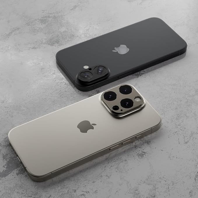 SWITCHEASY LenShield Aluminum Alloy Camera Lens Protector for 2024 iPhone 16 6.1", 16 Plus 6.7" - Black