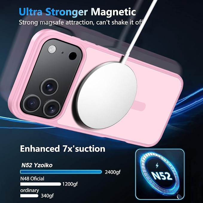 for iPhone 17 Pro Max case with Camera Lens Protector [10Ft Military-Grade Protection] Compatible with fit MagSafe Shockproof Cover Phone case for iPhone 17 Pro max 6.9 inch,Light Pink