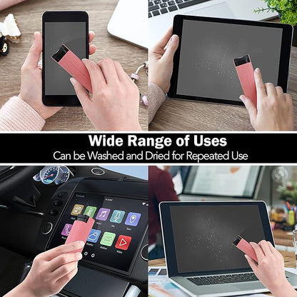 2 Pcs Fingerprint Proof Screen Cleaner, 3 in 1Touchscreen Mist Cleaner Spray Wipe Cleaner Screen Cleaner Soft Fiber Flannel, Safe for All Phones Glasses Tablet Laptop TV Watch Screens (Pink)