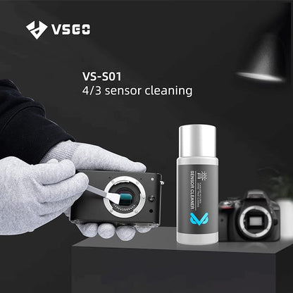 VSGO Digital Camera Cleaning Swab Sensor Cleaning Swabs with 10ml Sensor Cleaning Solution Dry CCD CMOS Clean Swab with Sensor Cleaner for Nikon Sony Canon DSLR Camera Clean (12mm (6pcs Sensor Swab))
