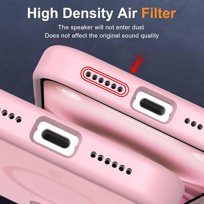 MOCCA Strong Magnetic for iPhone 16 Case, [Compatible with Magsafe][16FT Mil-Grade Drop Protection] Slim Thin Translucent Matte Protective Cover Case for iPhone 16 Phone Case 6.1", Pink