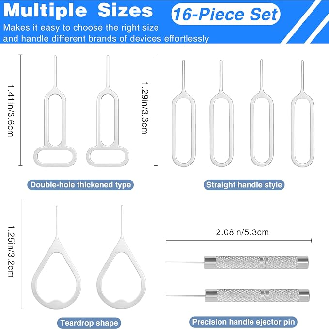 32-Piece SIM Card Ejector Tool Set – Universal Tray Removal Pins for iPhone,& Watch Link Repair