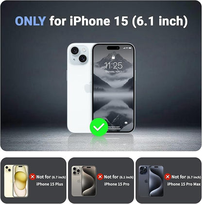 jaroco Magnetic for iPhone 15 Case, [Compatible with MagSafe][Military Grade Drop Protection][Heavy Duty Protection][Non-Slip][Shockproof] 2-Layer Durable Bumper Phone Case 6.1''-Gray